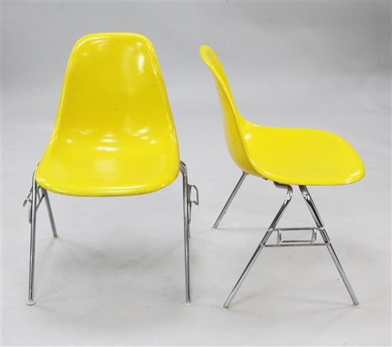 Charles and Ray Eames for Herman Miller. Five stacking chairs,